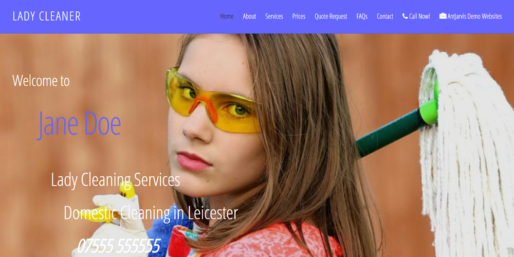 Lady Cleaner Website - Screen Image Link